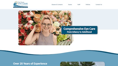 screenshot of the website for Kull Family Eye Care at https://www.kullfamilyeyecare.com/